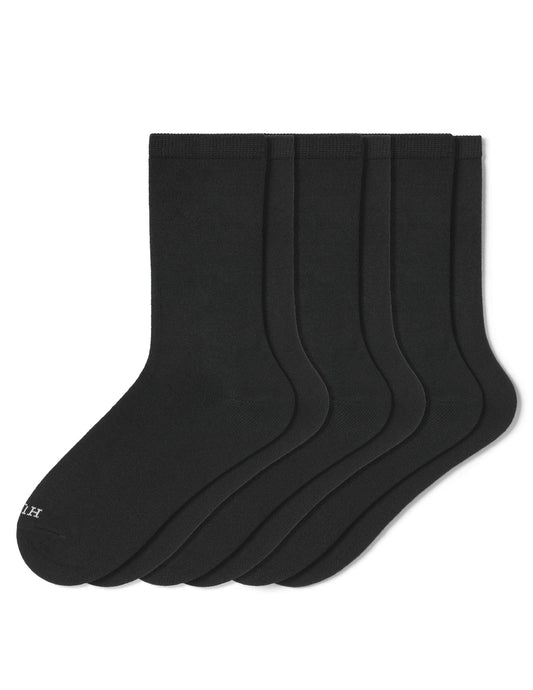 Super Soft Crew Sock 3 Pair Pack - Black | Hue