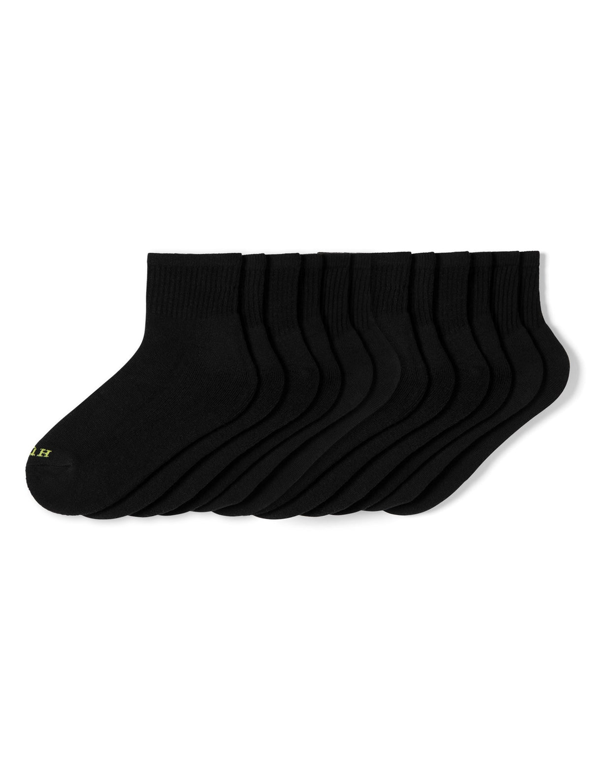 Sport Mini Crew Sock 6 Pair Pack - Black | Hue
