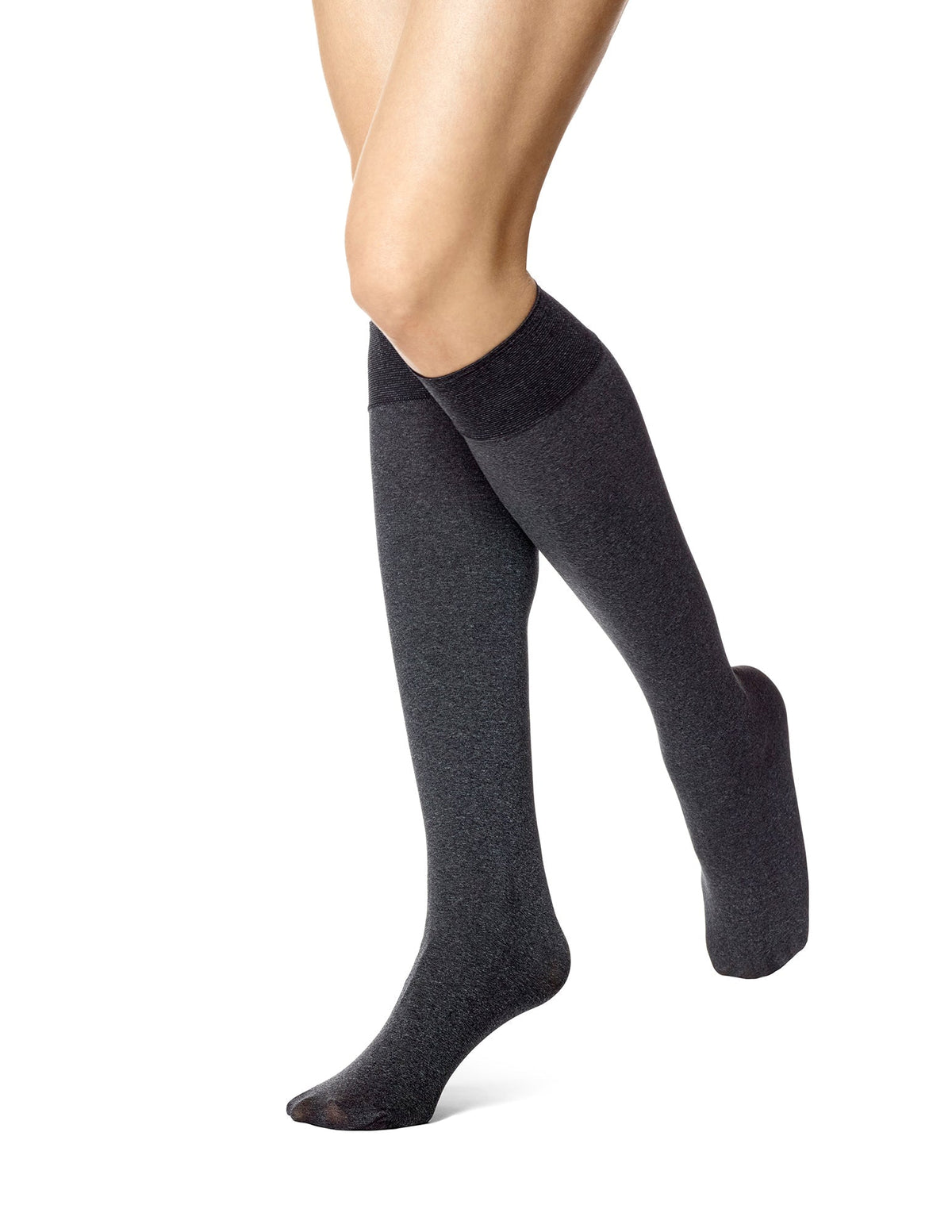 Soft Opaque Knee Hi - Graphite Heather | Hue