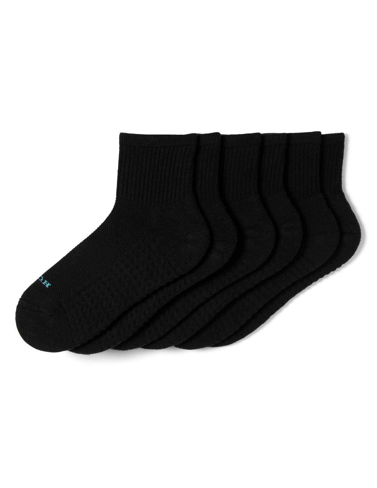 Air Cushion Mini Crew Top Sock 3 Pair Pack - Black | Hue
