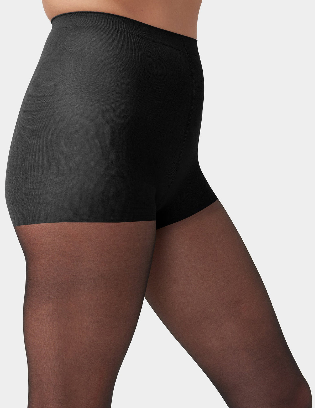 Sheer Tights with Control Top - Black | Hue