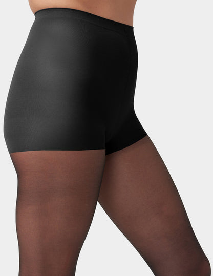 Sheer Tights with Control Top - Black | Hue