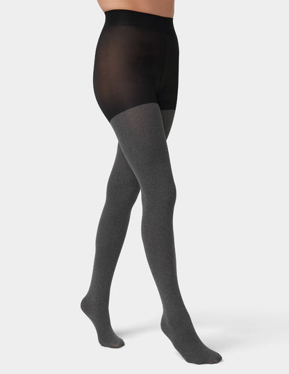 Super Opaque Control Top Tight - Graphite Heather | Hue