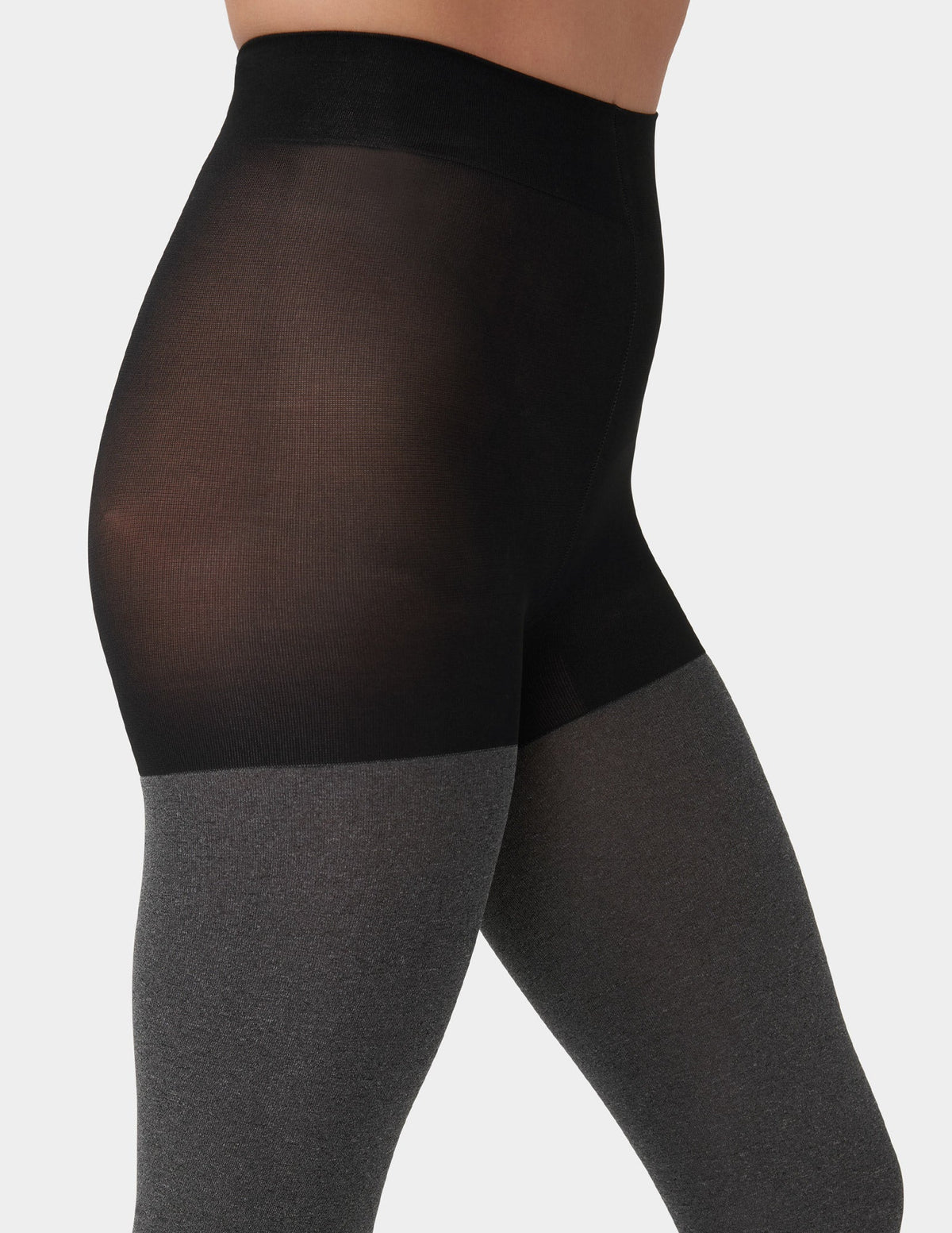 Super Opaque Control Top Tight - Graphite Heather | Hue
