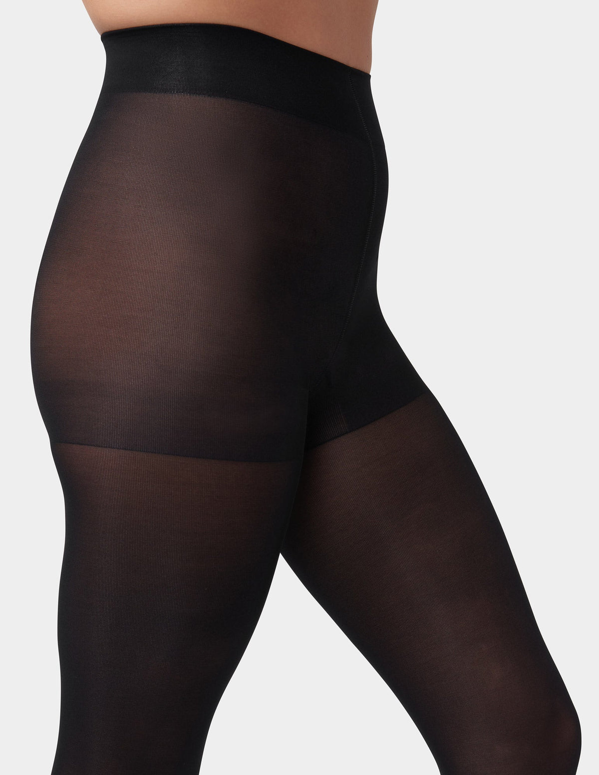 Opaque Tights with Control Top - Black | Hue