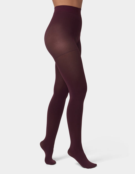 Super Opaque Control Top Tight - Burgundy | Hue