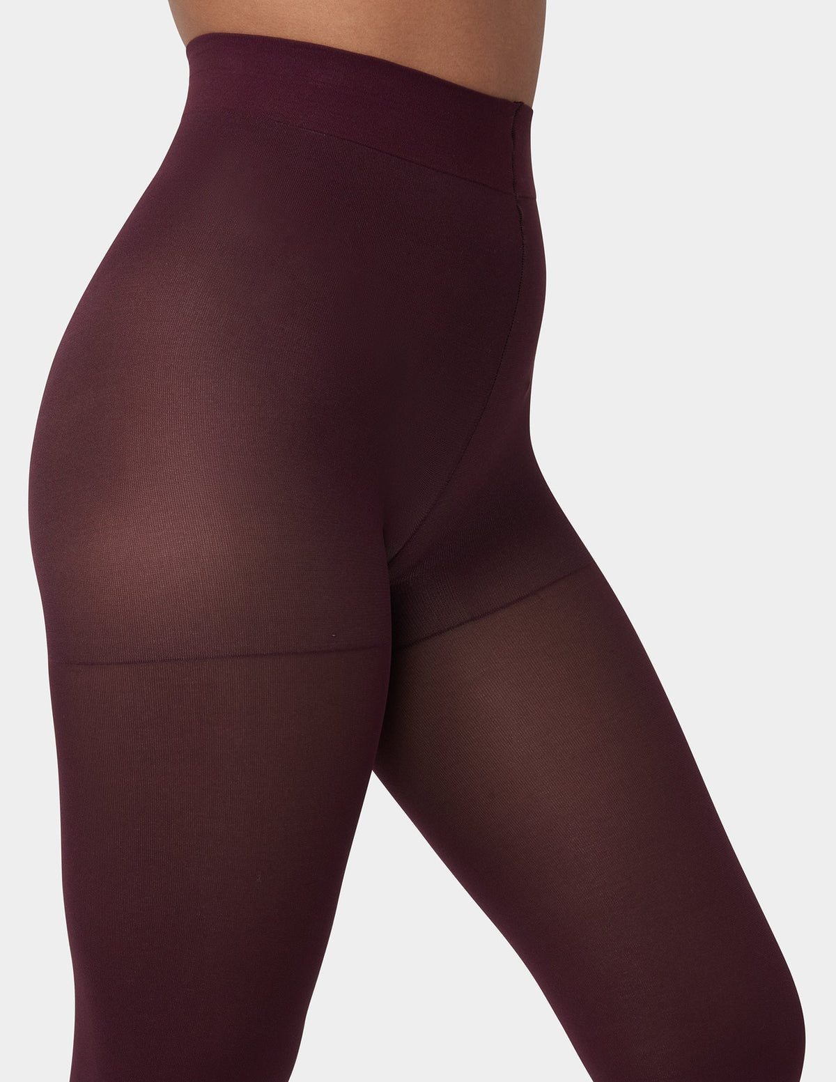 Super Opaque Control Top Tight - Burgundy | Hue