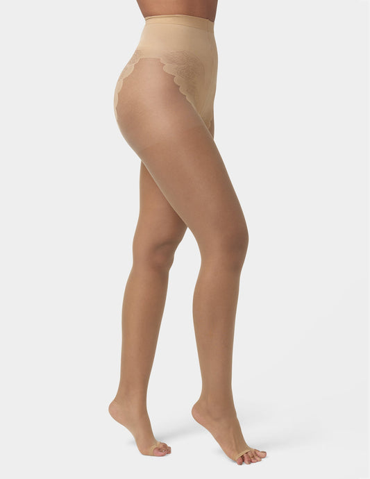 Toeless Control Top Pantyhose - Tan | Hue