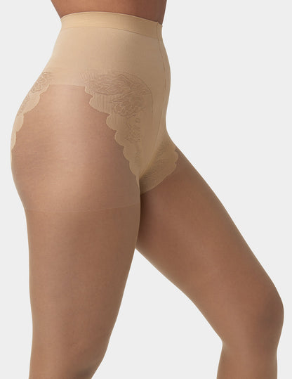 Toeless Control Top Pantyhose - Tan | Hue