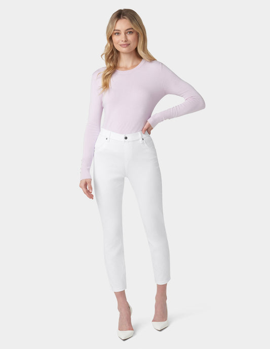 Ultra Soft Denim High Waist Skimmer - White | Hue