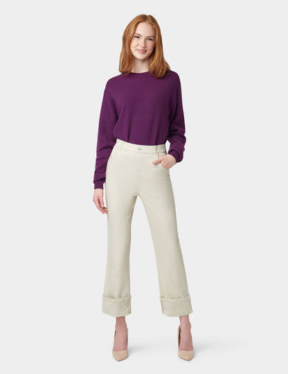 Cuffed Denim Skimmer - Sand | Hue