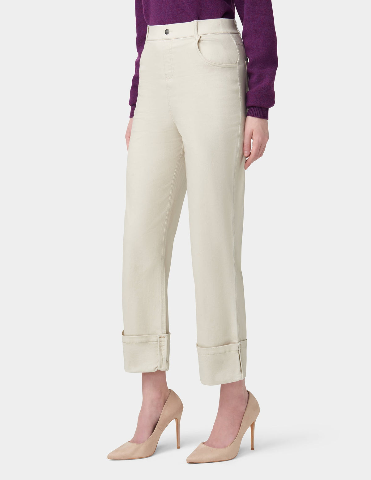 Cuffed Denim Skimmer - Sand | Hue