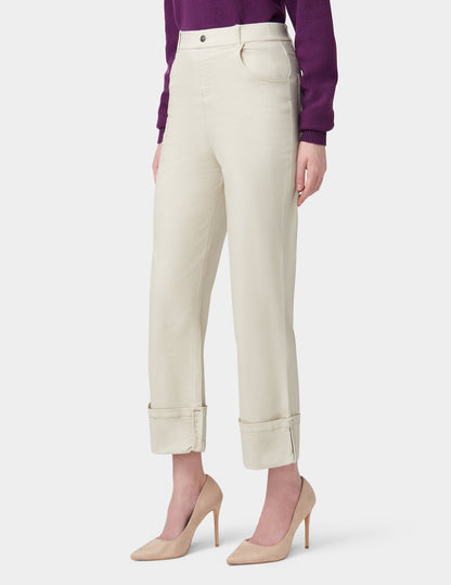 Cuffed Denim Skimmer - Sand | Hue