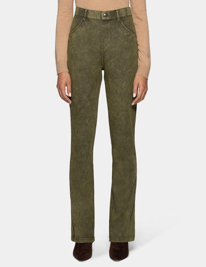 Ultra Soft Denim Baby Bootcut - Olive Acid Wash | Hue