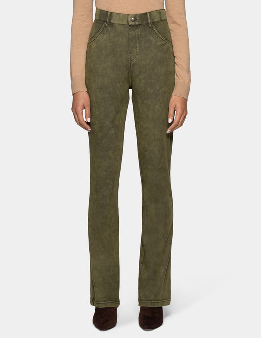 Ultra Soft Denim Baby Bootcut - Olive Acid Wash | Hue
