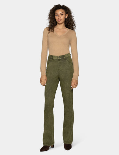 Ultra Soft Denim Baby Bootcut - Olive Acid Wash | Hue