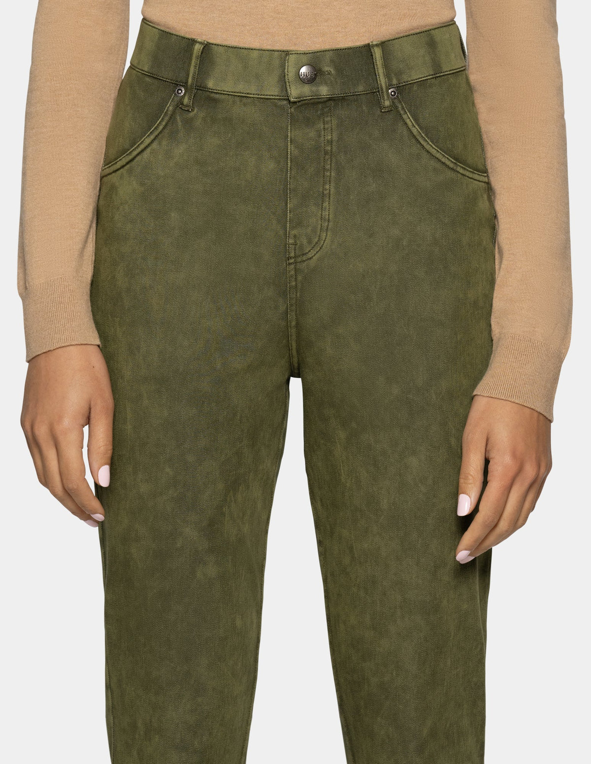 Ultra Soft Denim Baby Bootcut - Olive Acid Wash | Hue