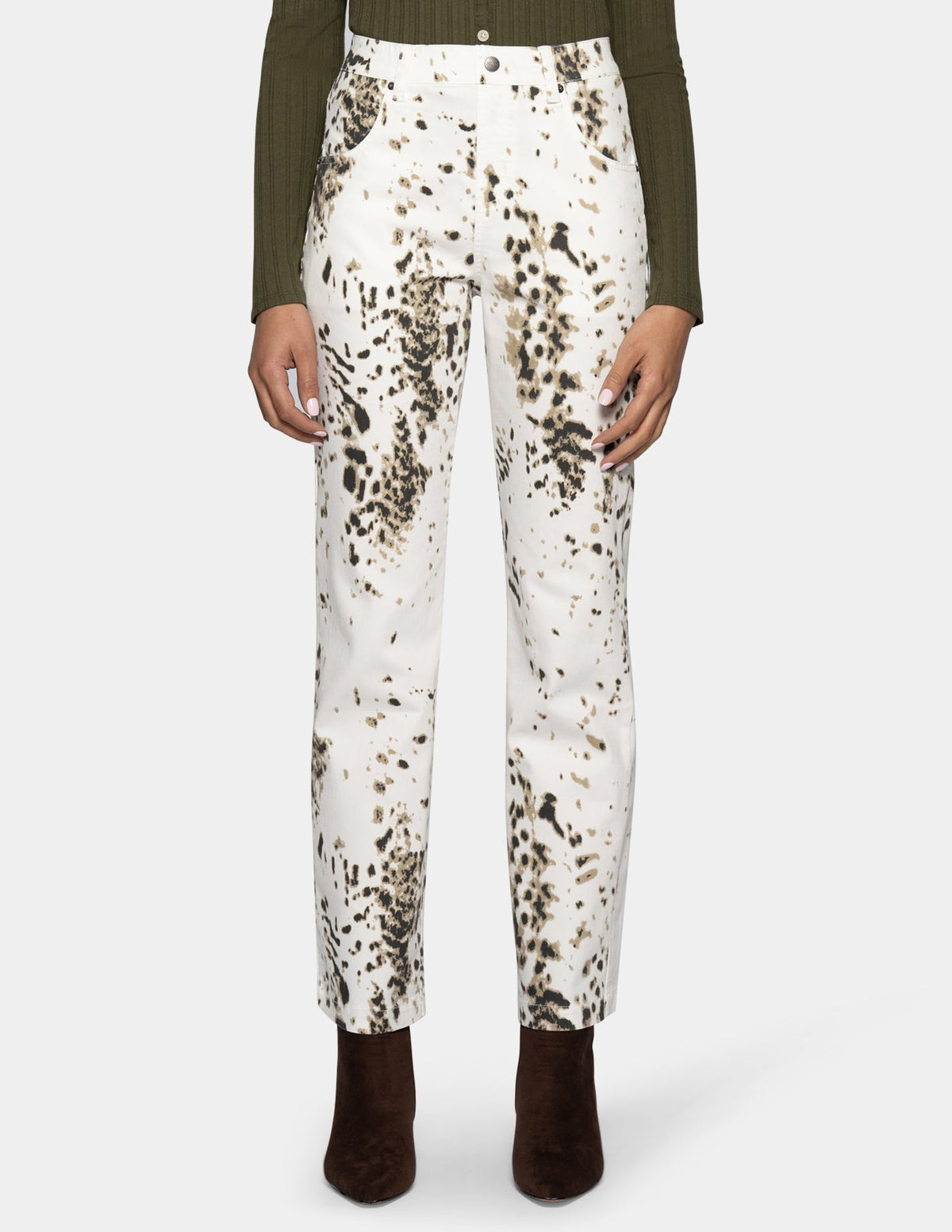White Pony Straight Leg Pant - White | Hue
