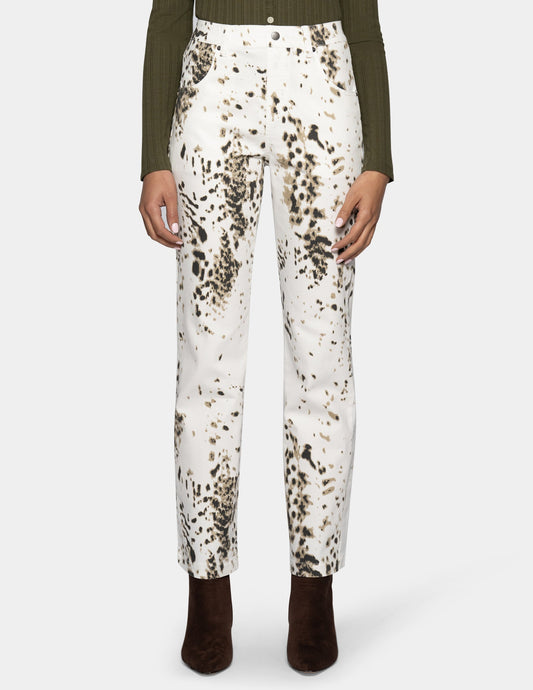White Pony Straight Leg Pant - White | Hue