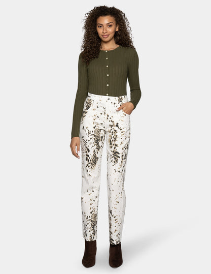 White Pony Straight Leg Pant - White | Hue