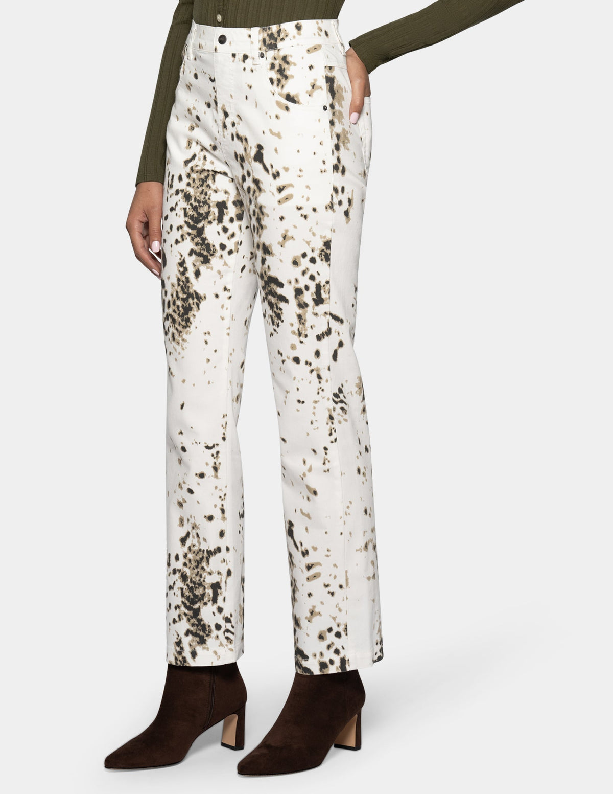 White Pony Straight Leg Pant - White | Hue