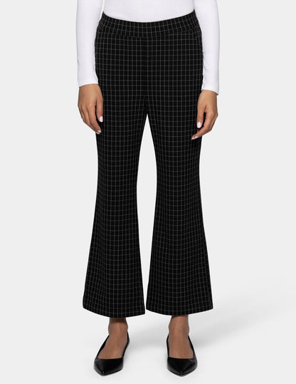 Windowpane Kick Flare Pant - Black/Grey | Hue