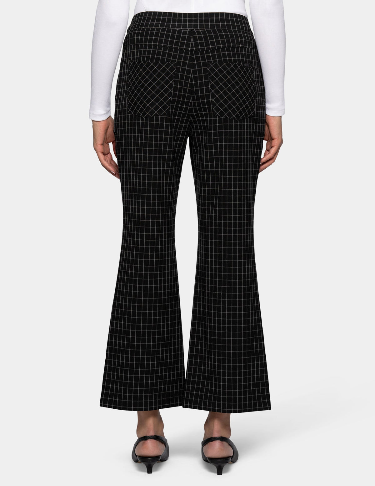 Windowpane Kick Flare Pant - Black/Grey | Hue