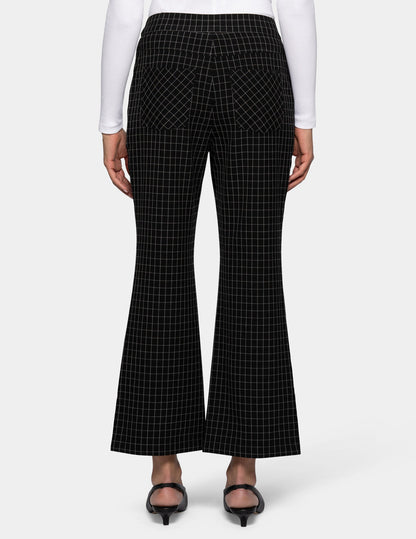 Windowpane Kick Flare Pant - Black/Grey | Hue