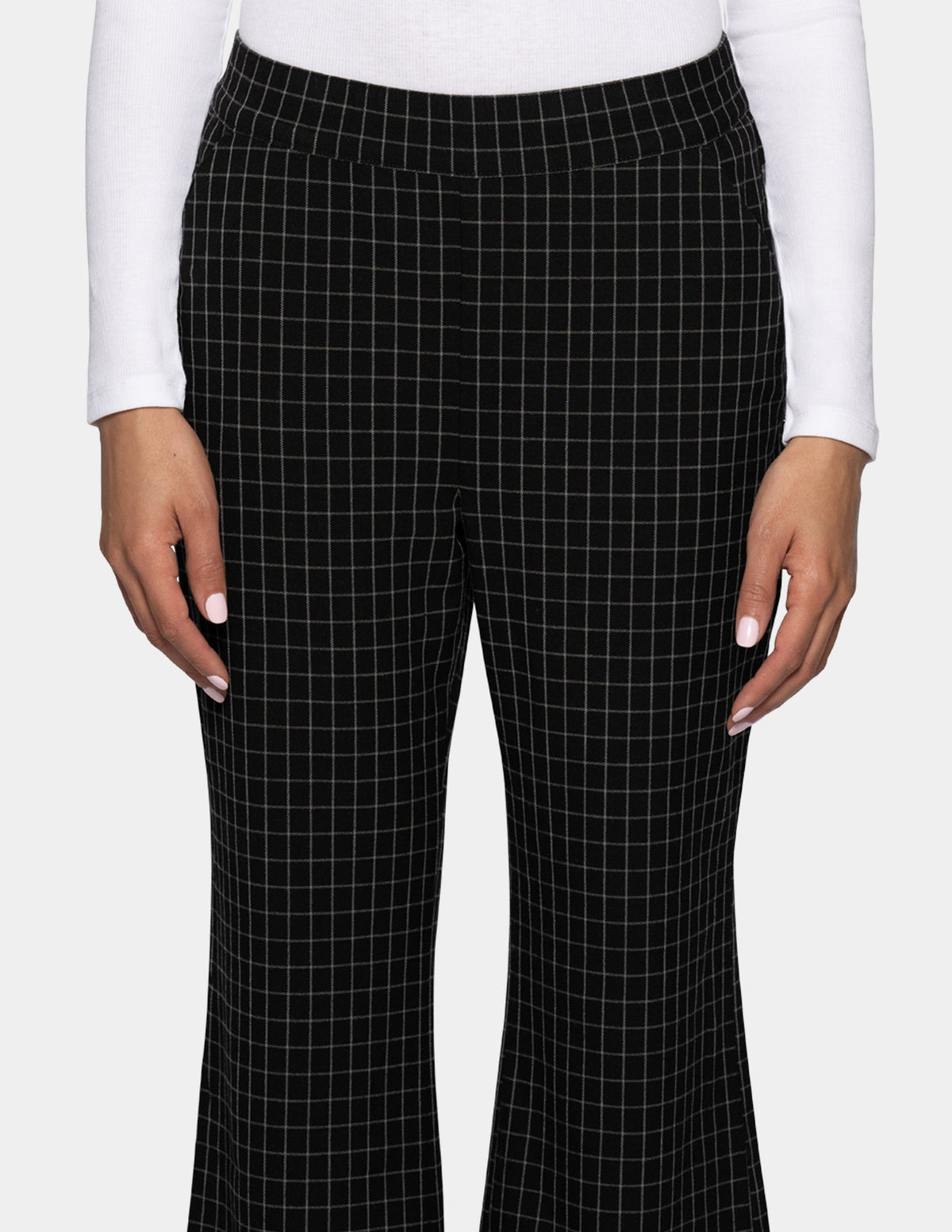 Windowpane Kick Flare Pant - Black/Grey | Hue