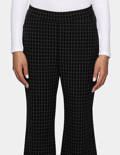 Windowpane Kick Flare Pant - Black/Grey | Hue