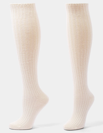 Cashmere Blend Knee Sock - Ivory | Hue
