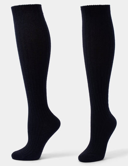 Cashmere Blend Knee Sock - Black | Hue