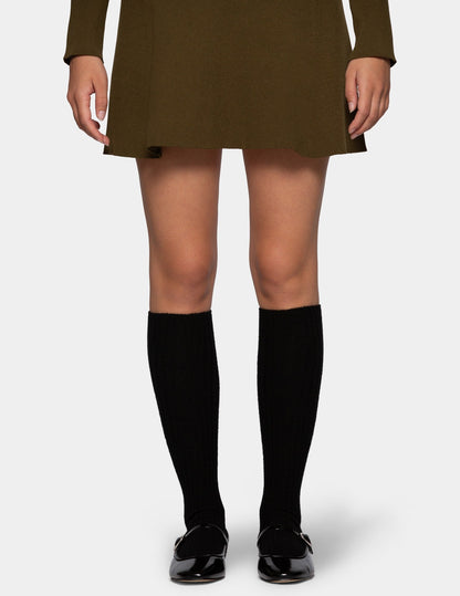 Cashmere Blend Knee Sock - Black | Hue
