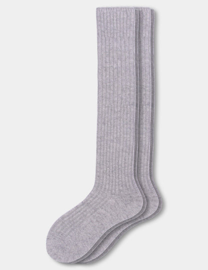 Cashmere Blend Knee Sock - Light Grey Heather | Hue