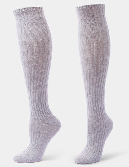 Cashmere Blend Knee Sock - Light Grey Heather | Hue