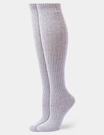 Cashmere Blend Knee Sock - Light Grey Heather | Hue