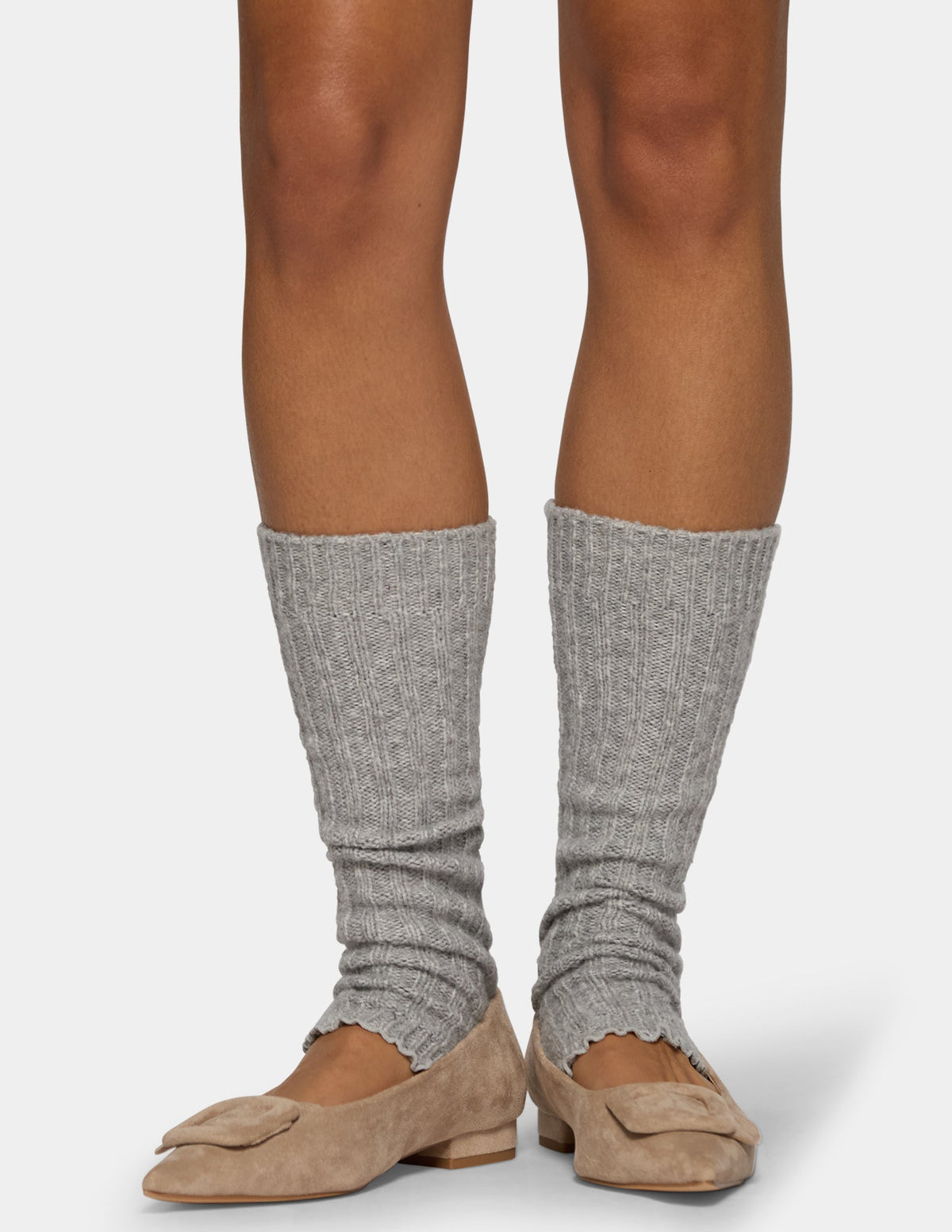 Ribbed Leg Warmer - Light Grey Heather | Hue