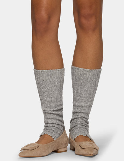 Ribbed Leg Warmer - Light Grey Heather | Hue