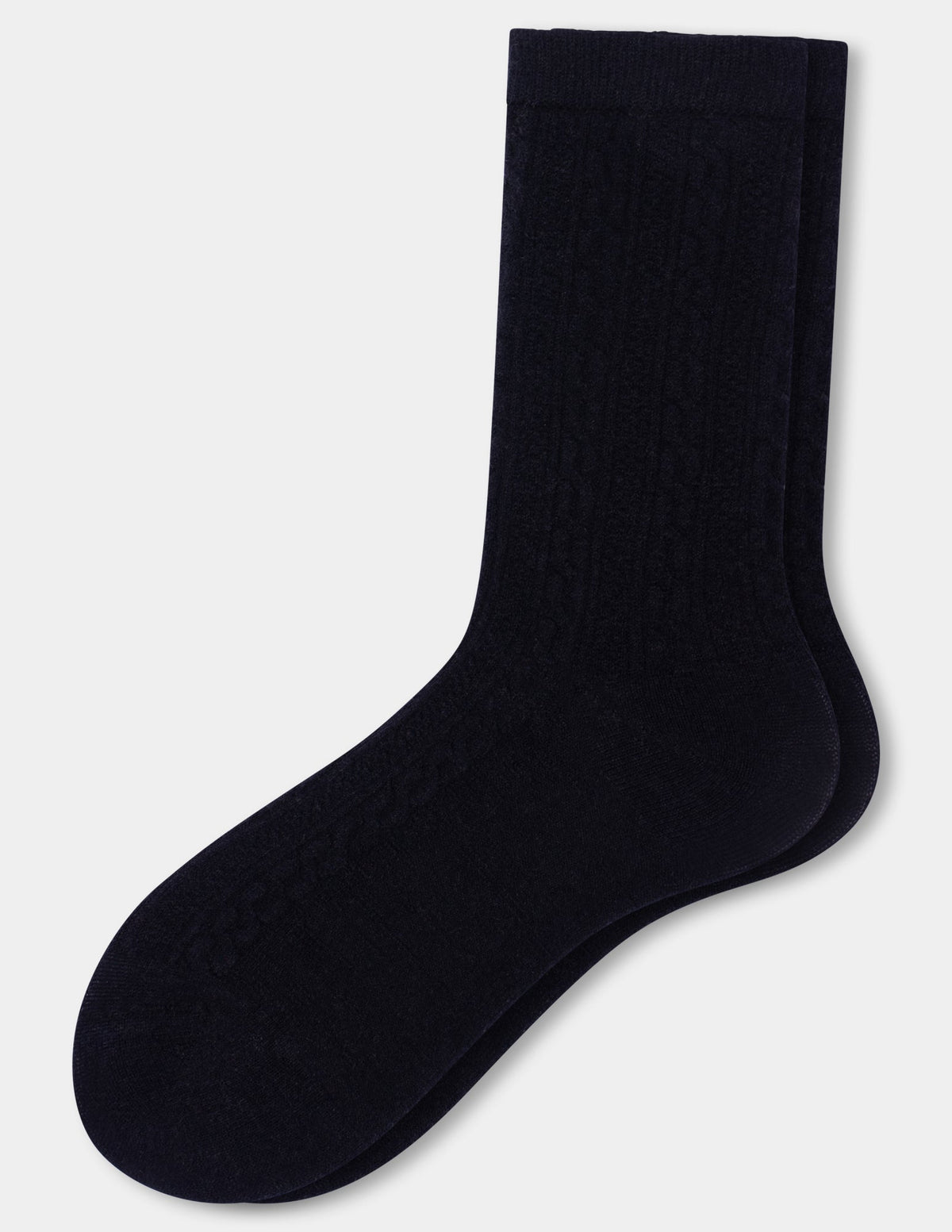 Ribbed Cable Crew - Black | Hue