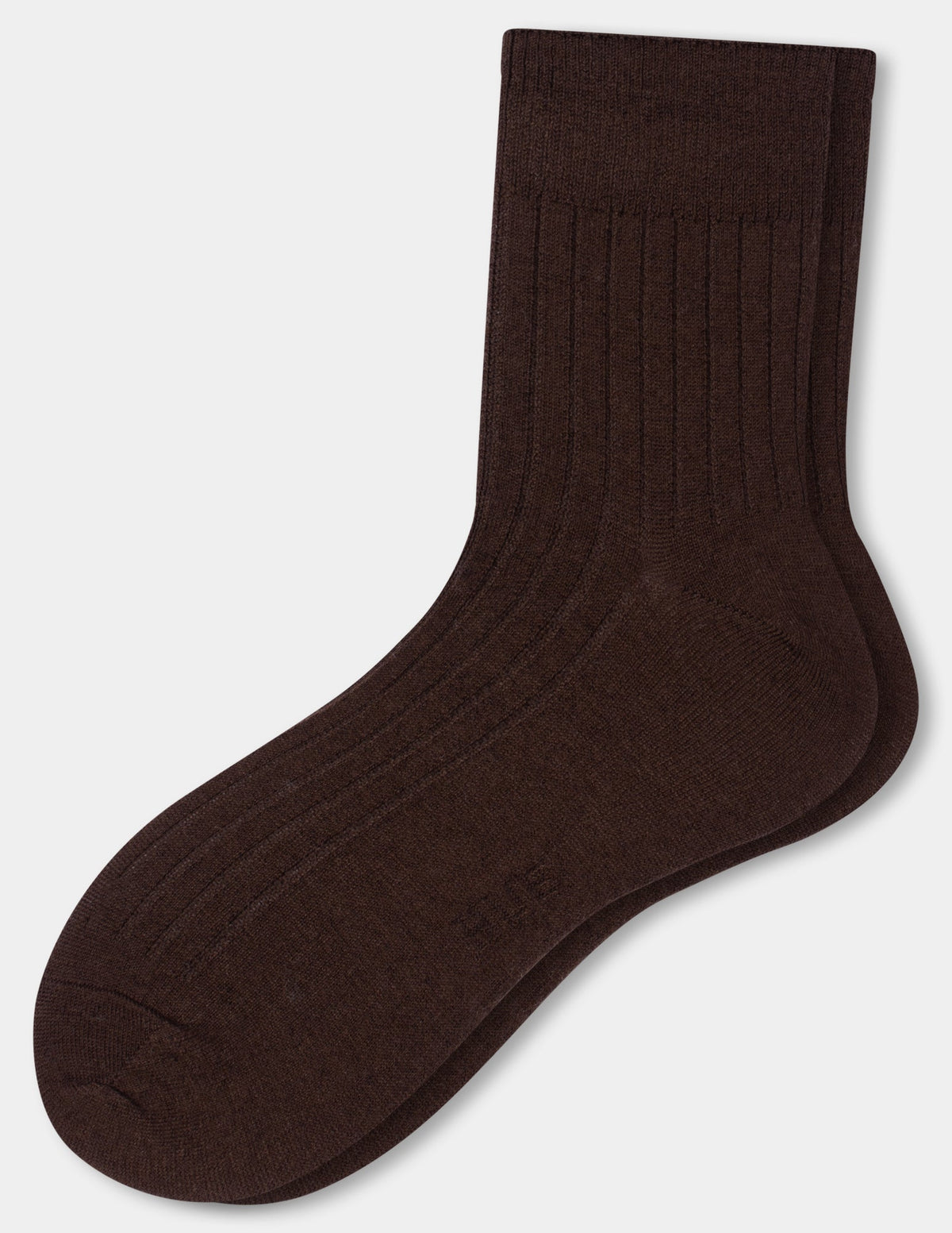 Ribbed Cropped Crew - Chocolate Brown | Hue
