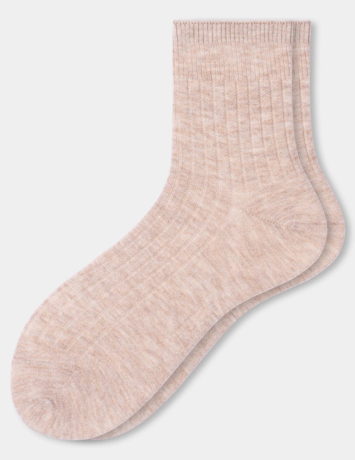 Ribbed Cropped Crew - Oatmeal Heather | Hue