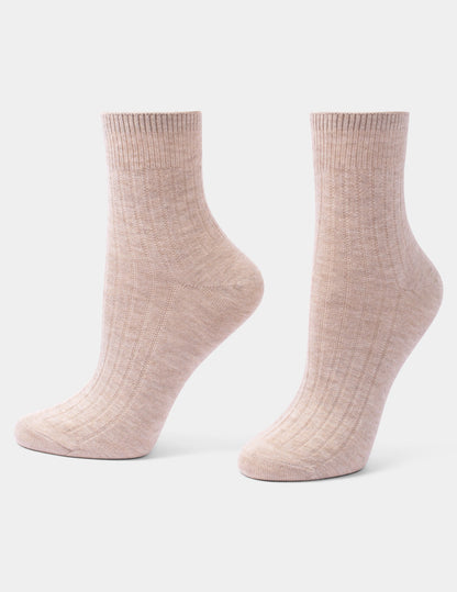 Ribbed Cropped Crew - Oatmeal Heather | Hue