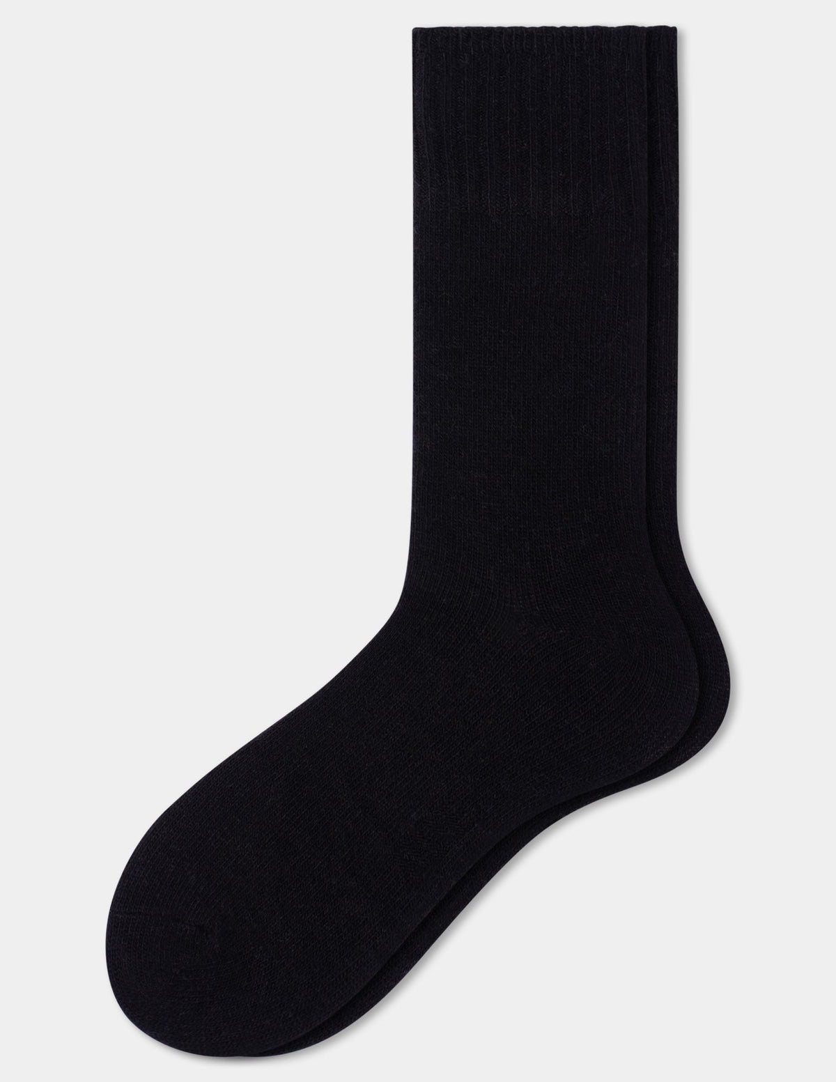 Cashmere Blend Crew Sock - Black | Hue