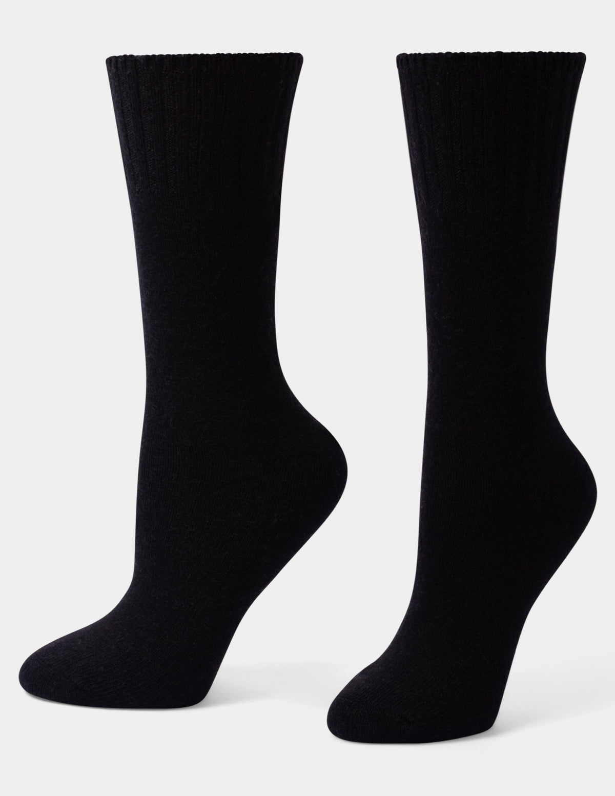 Cashmere Blend Crew Sock - Black | Hue
