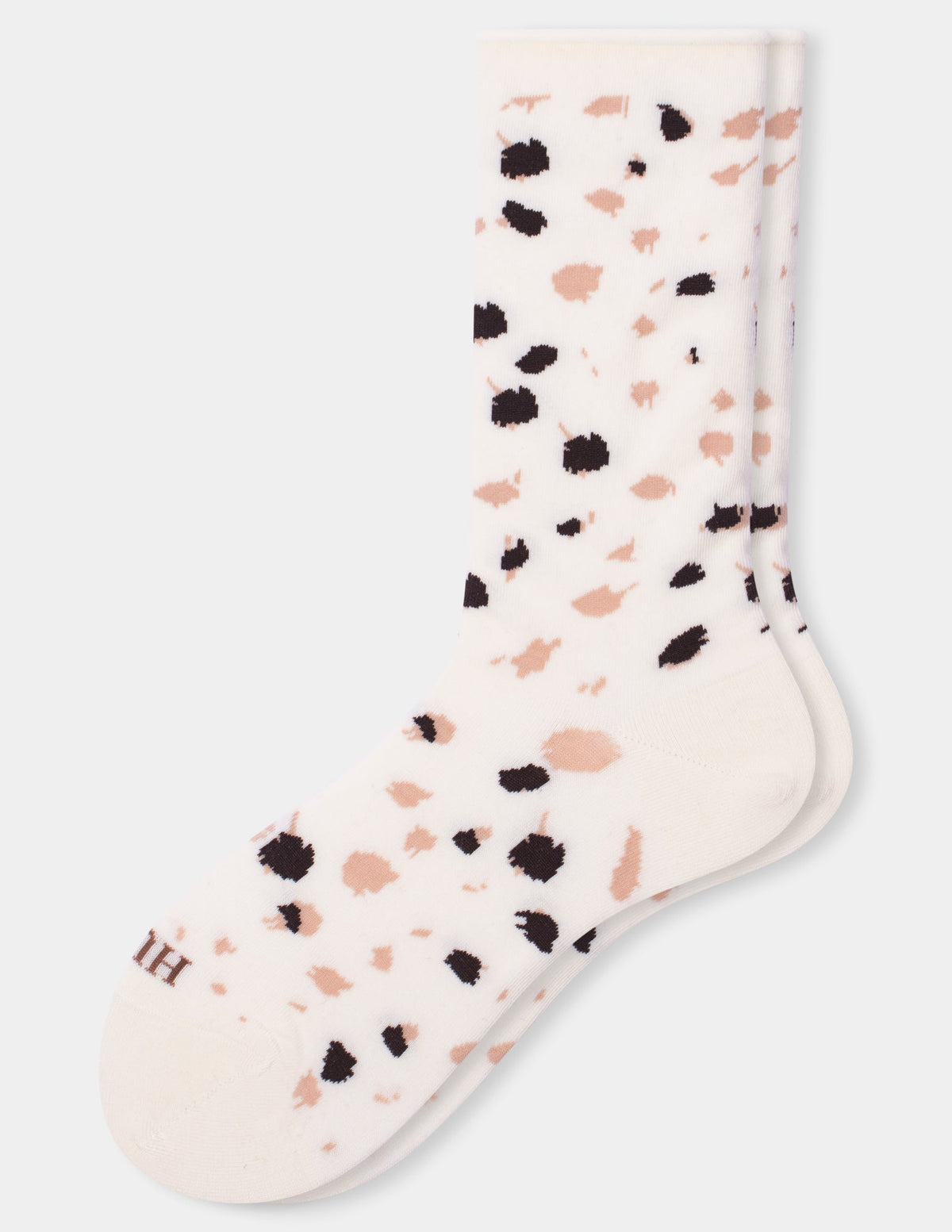 Jeans Socks Crew - Ivory Animal | Hue