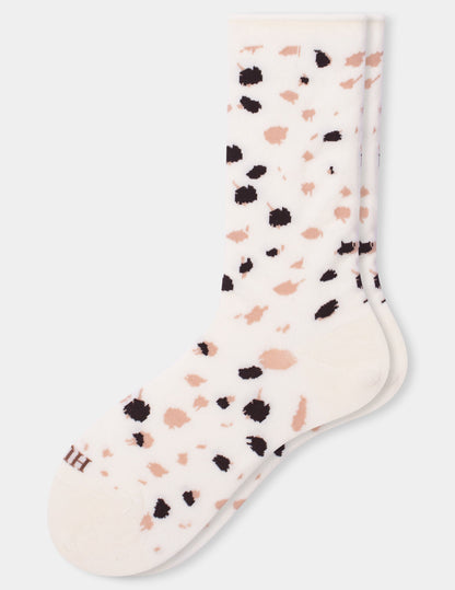 Jeans Socks Crew - Ivory Animal | Hue