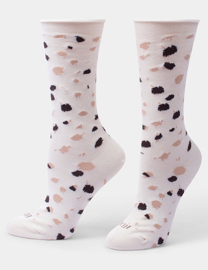 Jeans Socks Crew 3 Pair Pack - Ivory Animal | Hue