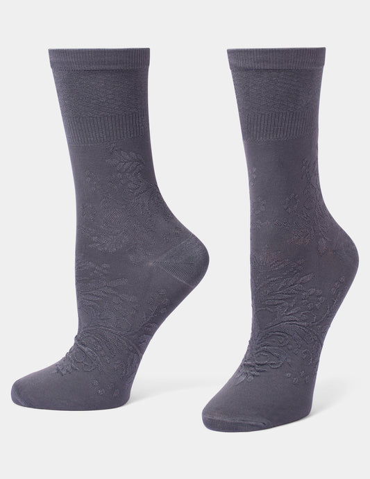 Textured Floral Crew - Castlerock | Hue