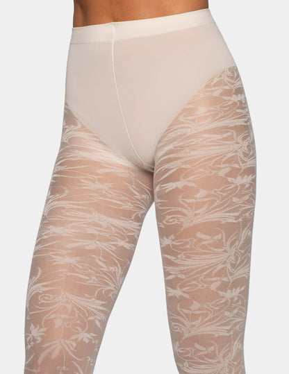 Floral Brocade Sheer - Ivory | Hue