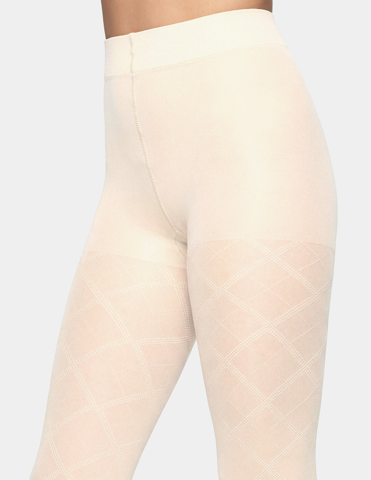 Textured Diamond Tight - Ivory | Hue